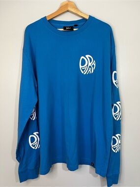 Parra Blue Long Sleeve Tee with White Logo Men’s XL
